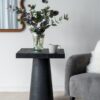 Square Side Table With Pedestal Base - Black - Image 3