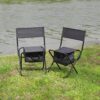 Folding Outdoor Chairs With Storage Bag, Portable Chair For Indoor, Outdoor Camping, Picnics And Fishing (Set of 2) - Gray - Image 5