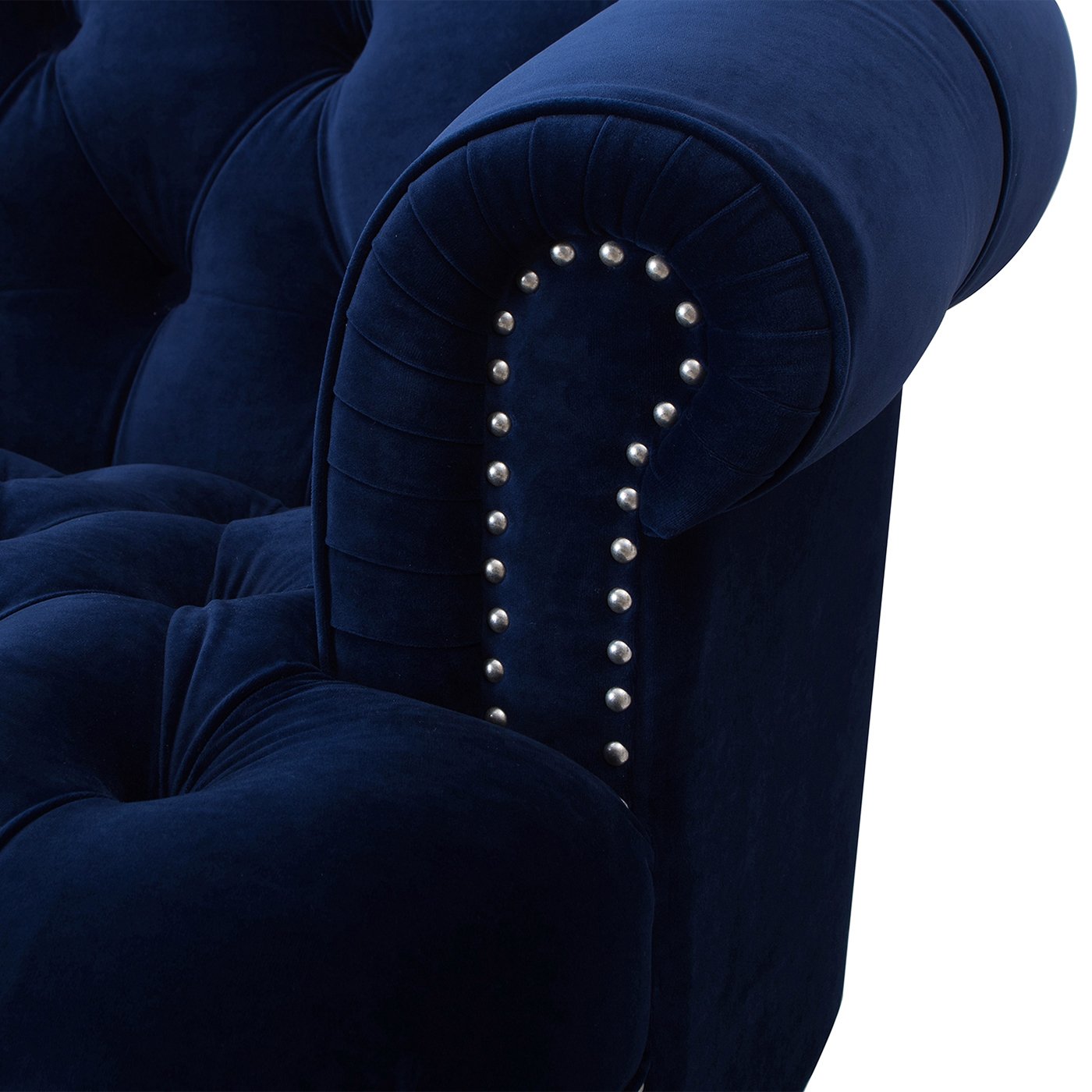 La Rosa - Victorian Tufted Upholstered Accent Chair - Navy Blue - Image 2
