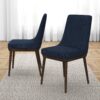 Kate - Mid-Century Modern Dining Chair (Set of 2) - Fabric - Blue - Image 2