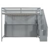 Full Over Full Size Murphy Bed With Hydraulic Lift & Desk Design - Gray - Image 27