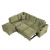 Sleeper Sofa Bed, 2 In 1 Pull Out Sofa Bed L Shape Couch With Storage Ottoman For Living Room, Bedroom Couch And Small Apartment - Green - Image 14