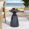 Outdoor Metal End Table Large - Navy Blue - Image 4