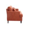 Mid Century Modern Chenille Fabric Loveseat Sofa With Wood Feet, 2 Seat Upholstered Couch - Orange - Image 11