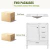 Bathroom Vanity, Modern Bathroom Cabinet With Sink Combo Set, Bathroom Storage Cabinet With A Soft Closing Door And 3 Drawers, Solid Wood Frame, Resin Basin - White - Image 10