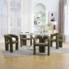 Contemporary Designed Velvet Upholstered Accent / Dining Chair - Olive - Image 14
