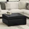 Gabbie - Square Coffee Table Storage Ottoman - Black - Image 4