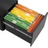 2 Drawer File Cabinet With Lock, Steel Mobile Filing Cabinet On Anti - Tilt Wheels, Rolling Locking Office Cabinets Under Desk For Legal / Letter Size - Black - Image 10