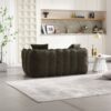 Soft Beanbag Chair With High Resilience Foam Core For Two People - Olive Green - Image 5