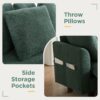 Upholstered Sectional Sofa With Movable Ottoman And Storage - Green - Image 8