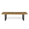 Intrinsic - Outdoor Dining Bench With Iron Legs And Slat Top -Teak / Black - Image 6