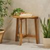 Outdoor Half Round Folding Bistro Table - Natural - Image 2