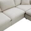 Modern Sectional Sofa With Throw Pillows, Cloud L Shaped Couch Set With Wide 4 Seat Comfy Couch Set With Movable Ottoman - Beige - Image 12