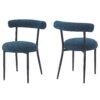 Dining Chair (Set of 2), Modern Dining Room Chairs - Black / Navy Blue - Image 5