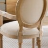 French Style Solid Wood Dining Chair (Set of 2) - Cream - Image 4