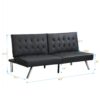 Contemporary Wood Frame Sofa Bed With Stainless Legs - Black - Image 3