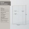 Double Sliding Shower Door, Semi Frameless Bypass Bathroom Sliding Door With 1 / 4" (6Mm) Tempered Glass For Walk In Shower - Brushed Nickel - Image 3