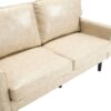 Mid Century Modern Loveseat Sofa, 2 Seater With USB & Removable Pillow Cover - Camel - Image 23