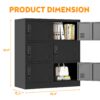 6 Door Employee Storage Locker, Lockers For Office, Gym, School, And Home With Card Slot - Black - Image 3