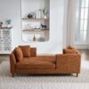 Wide Modern Double Sided Upholstered Chaise Lounge - Caramel - Image 5