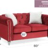 Stylish Loveseat For Modern Living - Burgundy - Image 3