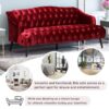 Comfy 3 Seat Sofa With Wooden Legs, For Living Room And Study - Wine Red - Image 14