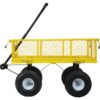 Heavy Duty Steel Garden Cart With Mesh Sides 550 Lb Capacity - Yellow - Image 4