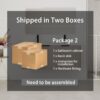 Contemporary 48" Wall Mounted Bathroom Vanity With Resin Double Sink & Soft Close Doors - Khaki - Image 9