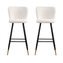 Modern Style Barstool, Tipped Ends, Suitable For Various Decoration Styles - White