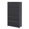 Modern 5 Drawer Steel Lateral File Cabinet With Lock For Legal / Letter / A4 / F4 Files - Gunmetal Black - Image 4