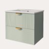 Modern Wall-Mounted Bathroom Vanity With 2 Drawers, Ideal For Small Bathrooms - Green - Image 15