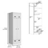 Dresser Closet With Upper Storage Covered With 1 Door, 2 Central Shelves, 1 Tube For Hanging Clothes Covered By 2 Doors, 1 Drawer At The Bottom - White - Image 3