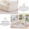 Lounge Frame For Oversized Modular U Shaped Sectional Floor Couch Convertible Compressed Couch, Spacious Foam Filled Sofa - Beige - Image 5