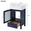 Bathroom Vanity With Ceramic Sink And Ample Storage, Ideal For Small Bathrooms - Blue - Image 4