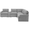 Power Recliner Corner Sofa Home Theater Reclining Sofa Sectional Couches With Storage Box, Cup Holders, USB Ports And Power Socket For Living Room - Gray - Image 18