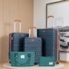 5 Piece Set (20"24"28 +A Travel Bag And A Toiletry Bag), Hard Case Spinner Wheels Luggage Sets With Tsa Lock Carry On Suitcase Luggage Durable Suitcase Color Matching - Dark Green - Image 2