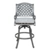 Outdoor Aluminum Swivel Barstools With Cushions (Set of 2) - Golden Gauze - Image 5