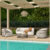 Harper - Barrel Upholstered Patio Deep Seating Armchair Axroma Olefin - Oat Beige - Image 7