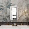 Recessed Metal Framed Medicine Cabinet With Mirror And Adjustable Shelves Wall Mirror With Storage For Bathroom - White - Image 2