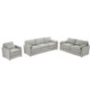 Cozy Upholstered Sofa Set Oversized Comfy Cloud Sofa Double Cushion Sofa Group Plush Cushion Sofa Couch For Living Room - Light Gray - Image 15