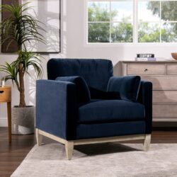 Knox - Modern Farmhouse Arm Chair - Dark Navy Blue