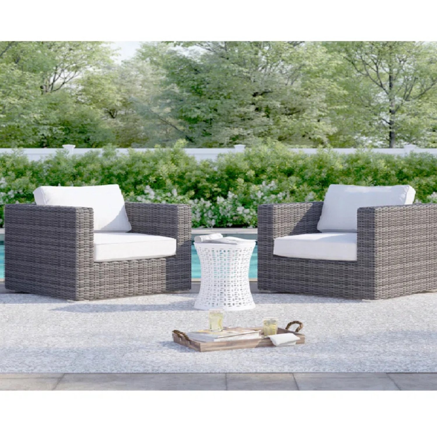 Comfortable Patio Chair With Cushions - Gray Mix - Image 5