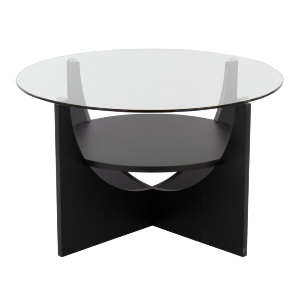 U - Shaped Contemporary Coffee Table - Black / Clear