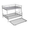 Full Long Over Queen Metal Bunk Bed With Trundle - Silver - Image 3