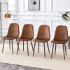 (Set of 4) Backrest AndTransfer Legs Chairs Adding A Touch Of Elegance To Minimalist And Scandinavian Style Homes - Walnut - Image 4
