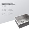 21" Undermount Stainless Steel Kitchen Sink 16 Gauge With 9" Deep Single Bowl - Brushed Nickel - Image 6