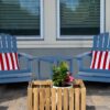 Oversize Outdoor Folding Adirondack Chair, Patio Chair For Garden Backyard Porch Pool Deck Firepit - Blue - Image 20