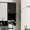 Modern Wall Mounted Bathroom Medicine Cabinet, Bathroom Wall Storage Cabinet With Mirror, Over The Toilet Space Saver Cabinet With Towels Bar - Black - Image 22