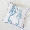 Seahorses Pillow Cover With Matching Back - Light Blue - Image 7
