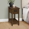 Accent End Table, 2 Tier, Narrow, Storage Drawer, Transitional - Walnut - Image 9
